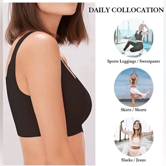 Seamless Bra Comfortable Wirefree Sports Yoga Bras Sleep Bra Tank Tops for Women - Picture 3 of 9